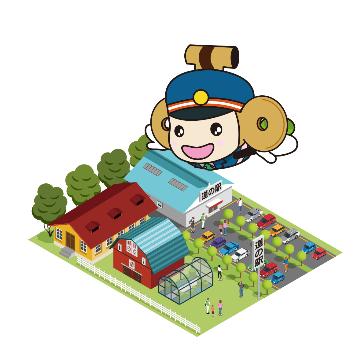 道の駅を空から眺める