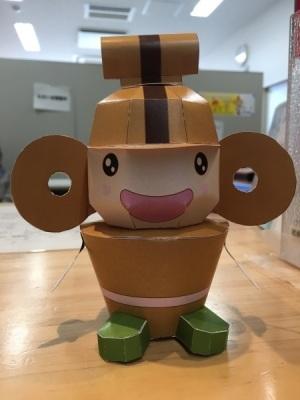 完成したはにぽんのペーパークラフトの写真