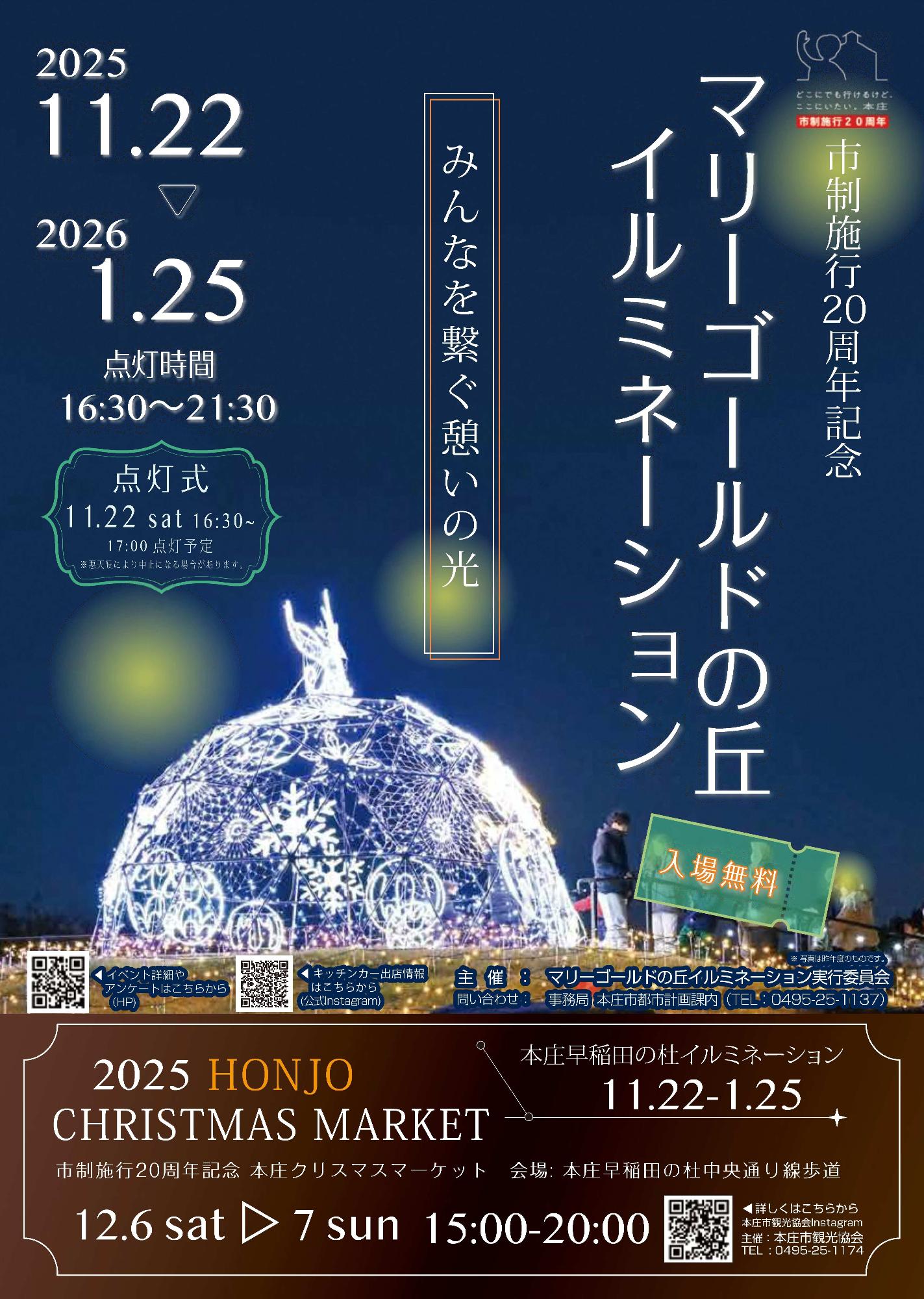 マリーゴールドの丘イルミネーションのチラシ表面