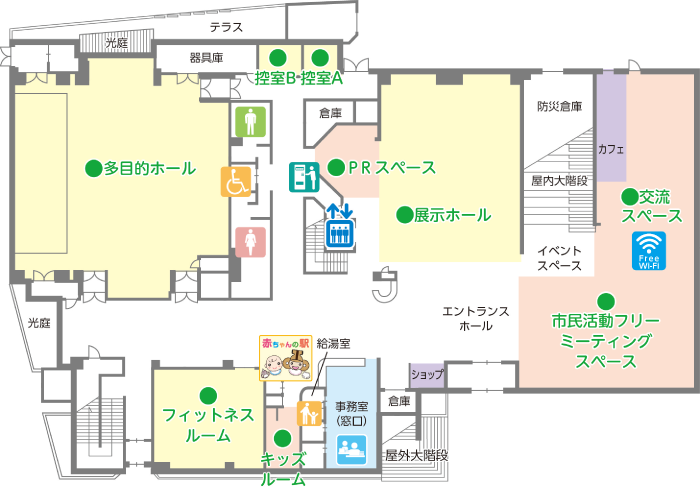 1階フロアの平面図