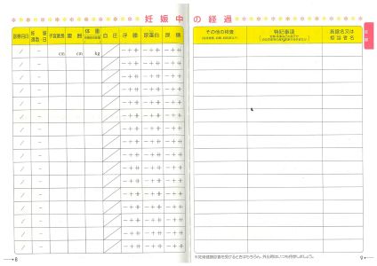 妊娠週数確認のため、妊娠中の記録を添付してください。