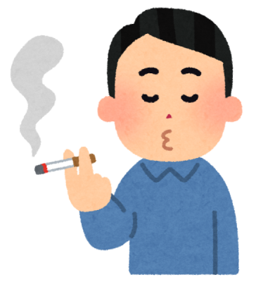 たばこを吸う男性のイラスト