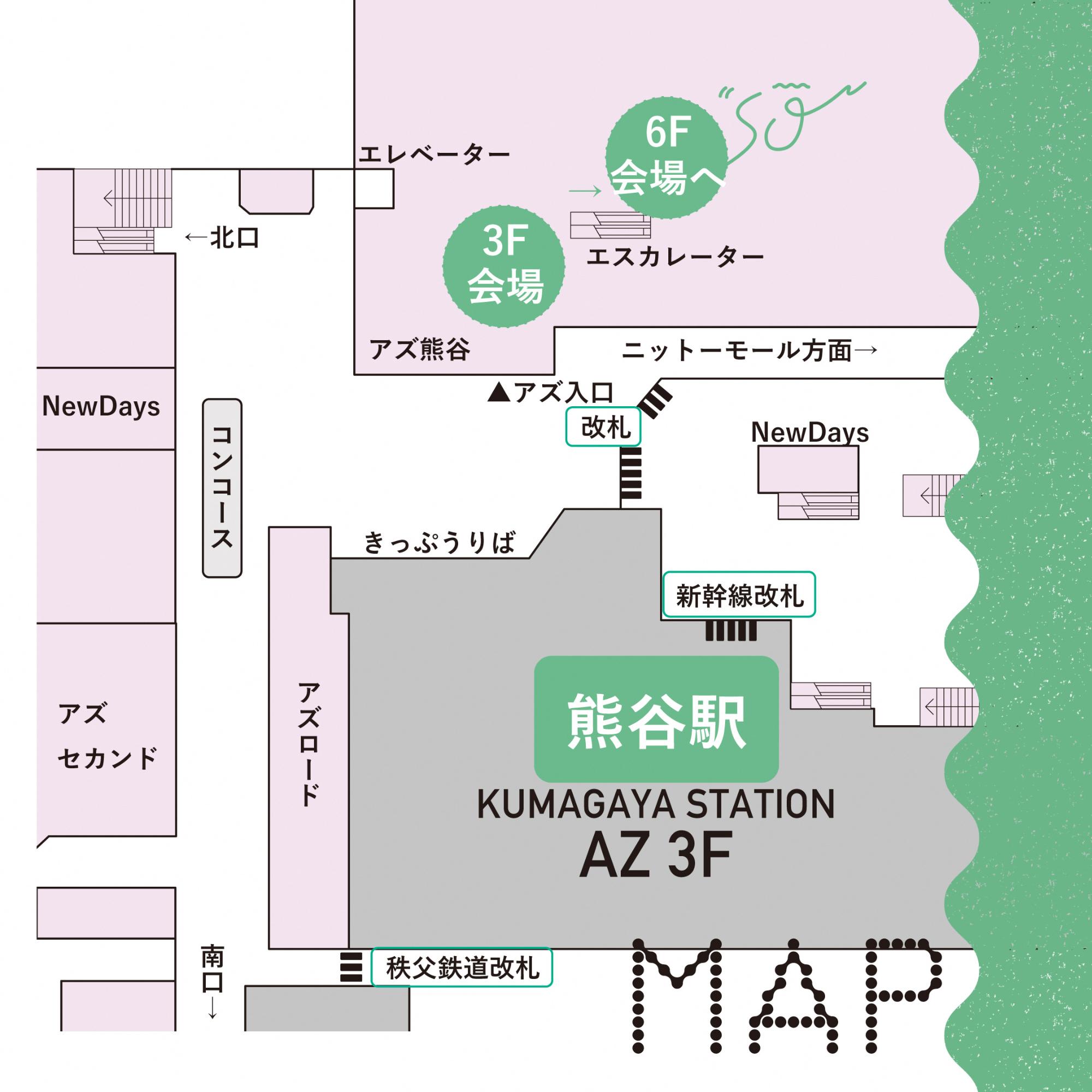 ほんじょうやさいマーケットの熊谷駅会場マップ1