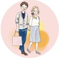 お付き合いを始めた男女のイラスト