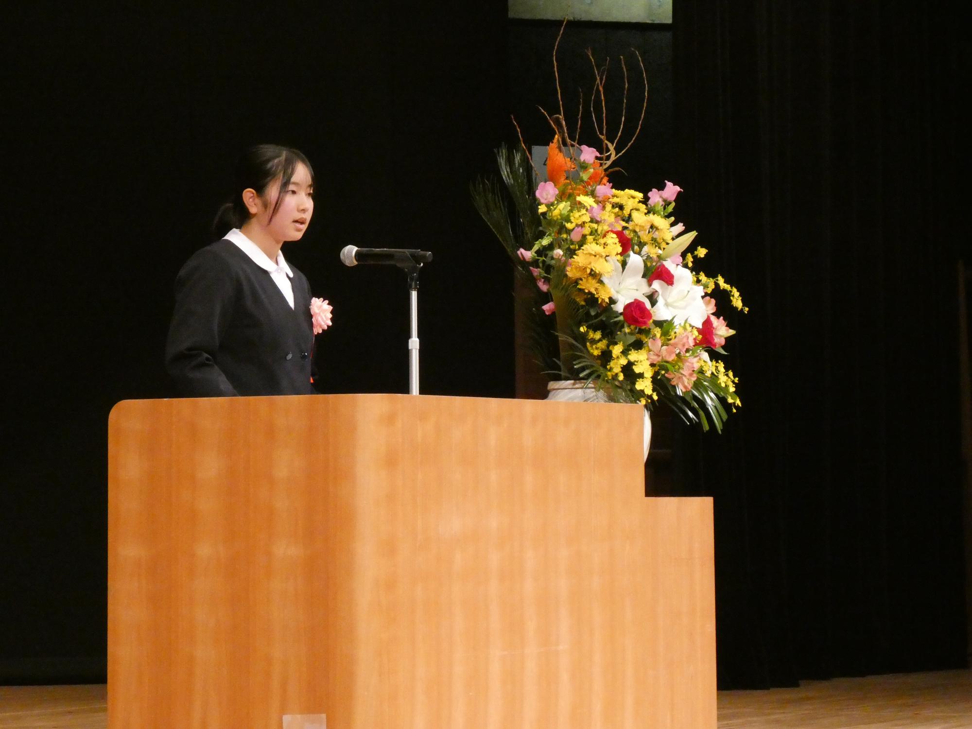 本庄東中学校3年 𠮷田乃々佳 さん