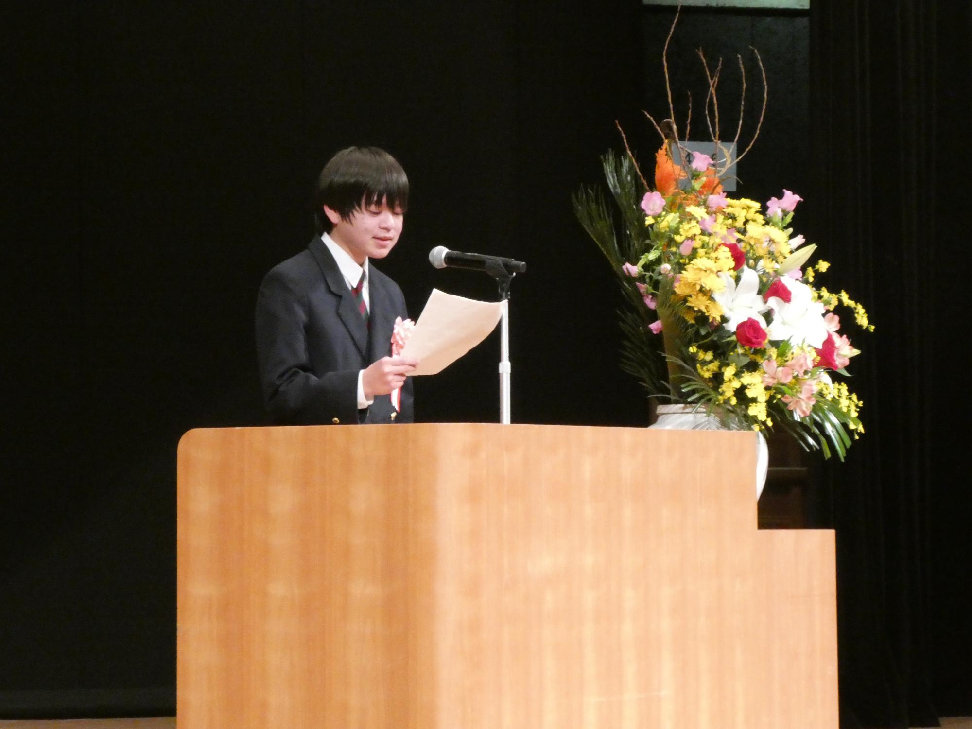 児玉中学校3年 松宮陽斗 さん