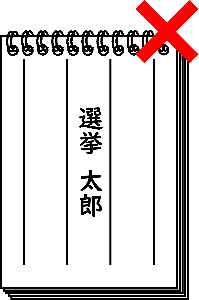 所定の用紙以外を使って書いたもの