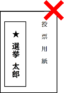 候補者名以外に記号を書いたもの