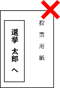 候補者名以外に「へ」「に」「さんへ」などを書いたもの