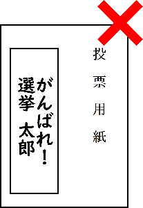 候補者名以外に「がんばれ！」「応援しています」などを書いたもの