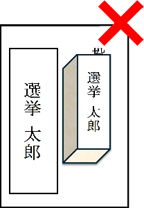 スタンプなどを使い、候補者名を自分で書かなかったもの