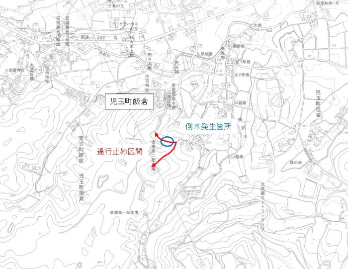 交通規制図（児玉町飯倉）