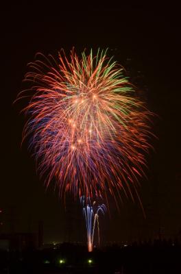 夜空に上がる大輪の花火