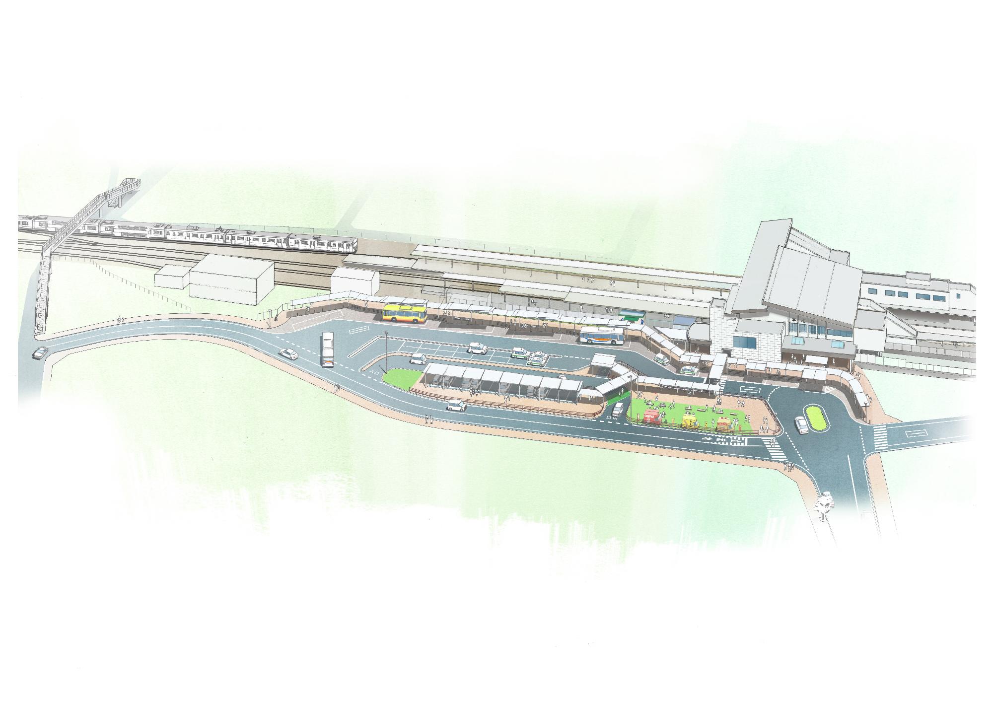 本庄駅北口駅前広場再整備（案）イメージパース
