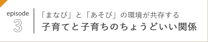 episode 3 「まなび」と「あそび」の環境が共存する 子育てと子育ちのちょうどいい関係